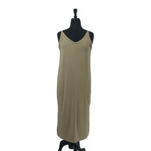 A New Day Women's Tan V-Neck Sleeveless Midi Dress Size Small S New NWT